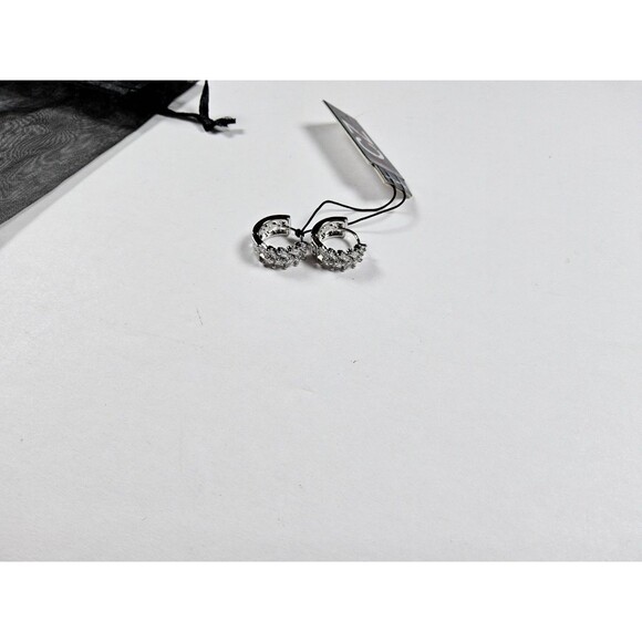 Kenneth Jay Lane KJL Cubic Zirconia Earrings Hoops - Picture 7 of 7